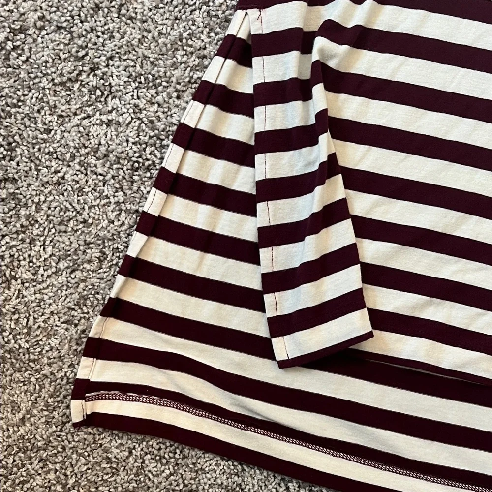 Banana Republic Maroon and White Striped Tank Top - Picture 3 of 5